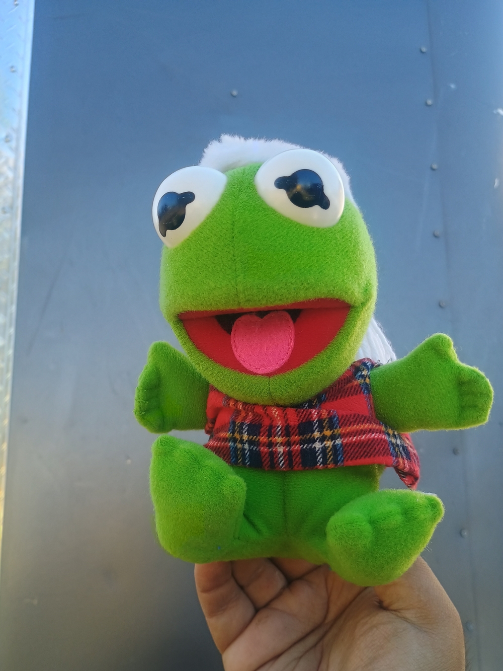 Baby Kermit Frog Muppets 1988 McDonald's Christmas Plush Toy Jim Henson Vintage